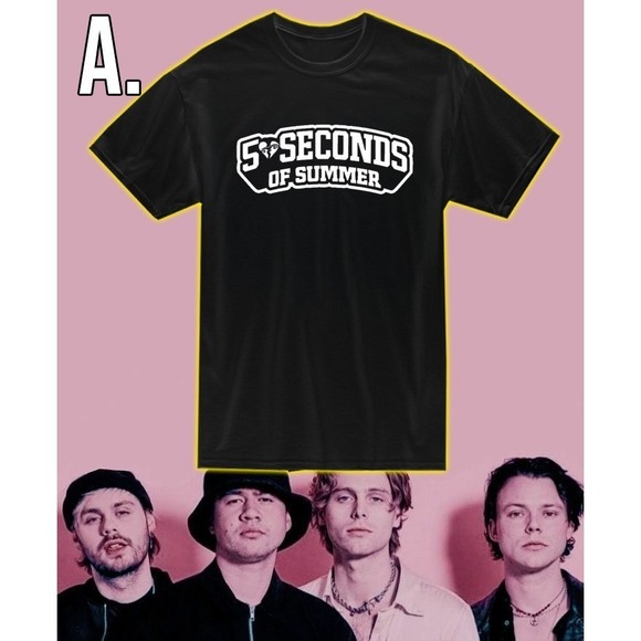 5SOS Varsity Logo Tshirt - 5 Seconds Of Summer Shirt - Picture 1 of 4